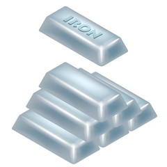 iron bar pyramid 3D design isolated