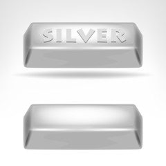 silver bar 3D design isolated