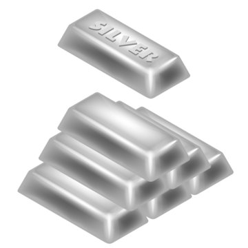 silver bar pyramid 3D design isolated