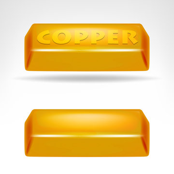 copper bar 3D design isolated