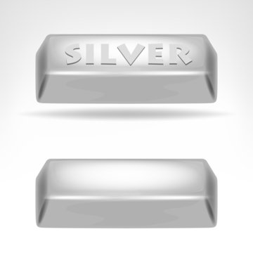 Silver Bar 3D Design Isolated