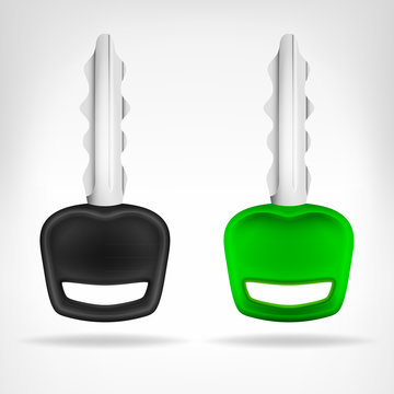 two car keys object 3D design isolated