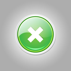Fototapeta premium Cross Circular Green Vector Web Button Icon