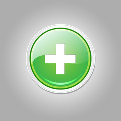 Plus Circular Vector Green Web Icon Button