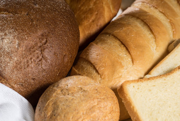 assortment of baked bread