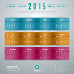 Calendar 2015 vector template week starts monday