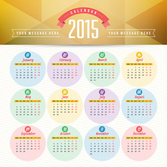 Calendar 2015 vector template week starts monday