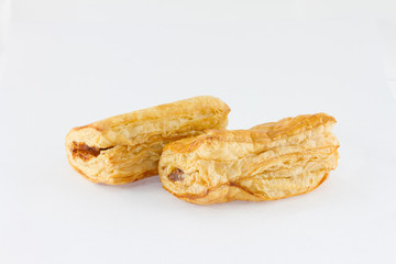 Tuna puff on white background