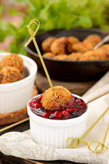 Meatballs with cranberry sauce