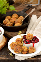 Meatballs with cranberry sauce