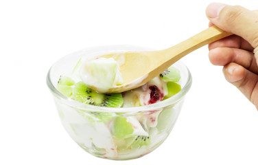 Kiwi fruit yogurt healthy dessert