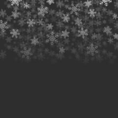 Snow falling from the top of the image, place for text