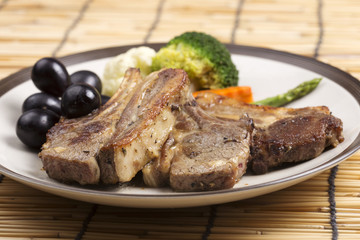 Steak of grill lamb