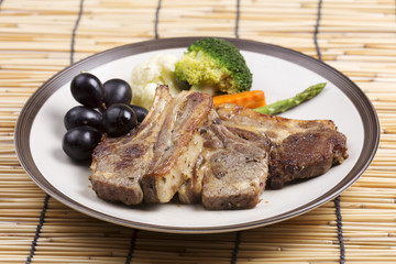 Steak of grill lamb