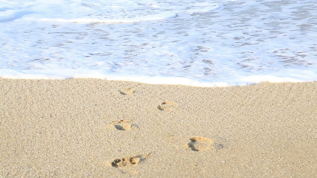 Foot trace on beach