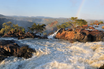 Fototapeta premium Sunset at the Ruacana waterfall, Namibia