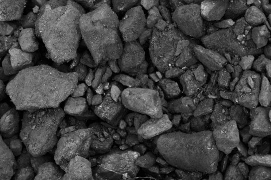 Close-up of black coal
