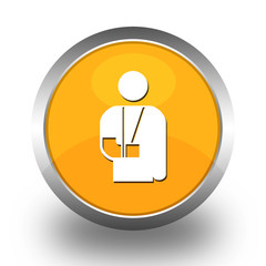 BOUTONS ICONES RONDS COLLECTION JAUNE ORANGE