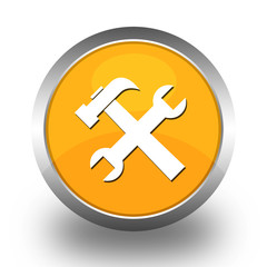 Fototapeta premium BOUTONS ICONES RONDS COLLECTION JAUNE ORANGE