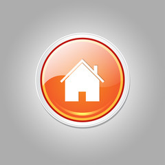 Home Circular Orange Vector Web Button Icon