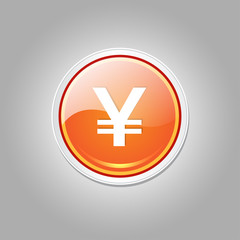 Fototapeta premium Yen Currency Sign Circular Vector Orange Web Icon Button
