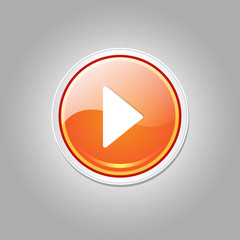 Play Circular Vector Orange Web Icon Button