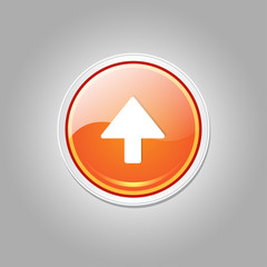 Up Key Circular Vector Orange Web Icon Button