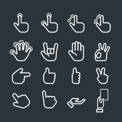 hand icon set