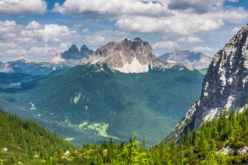 National Park panorama and Dolomiti mountains in Cortina d'Ampez