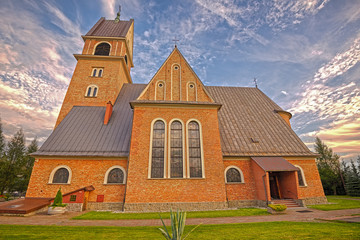 Neo-Romanesque church in Skomielna Biala, Poland