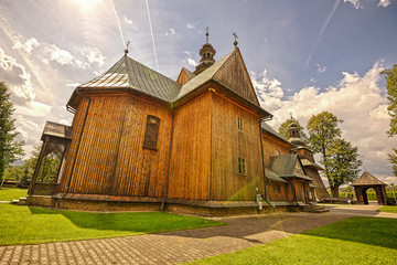 Obraz premium Wooden Parish Church of the Immaculate Conception in Spytkowice,