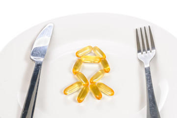 Vitamin D on plate