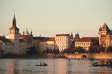 Fototapeta na wymiar Vltava river embankment
