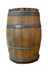 Fototapeta premium Wooden Barrel. Barrel made of wood. isolated on a white backgro