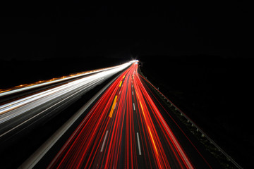 Fototapeta na wymiar Autobahn bei Nacht - Freeway at night
