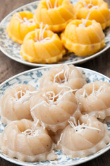 streamed palm cake , banana, Thai traditional dessert, Thailand