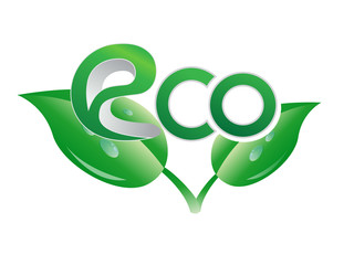 Eco symbol. green leaves vector Illustration