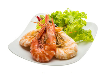 Boiled king prawns