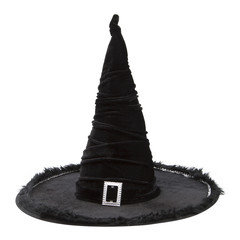 Black fabric witch hat for Halloween