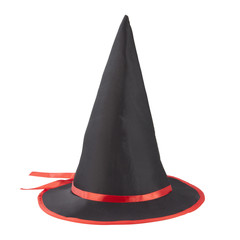Black fabric witch hat for Halloween