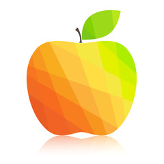 Apple colorful polygonal abstract. Vector illustration.
