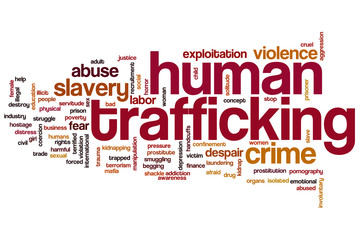 Fototapeta premium Human trafficking word cloud