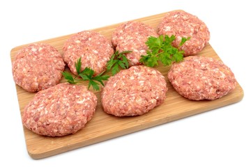 raw minced meat for pork chops