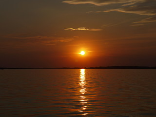 Obraz premium water sunset 01