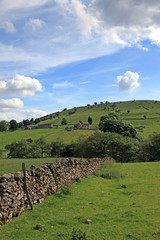 Dry stone wall in Derbyshire England.