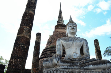 Fototapeta premium The Buddha in Ancient Temple.