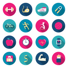 Fitness color icons