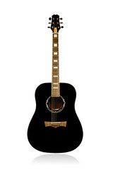 Naklejka premium Classical acoustic black guitar