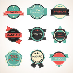 Labels design vintage style set. vector illustration.