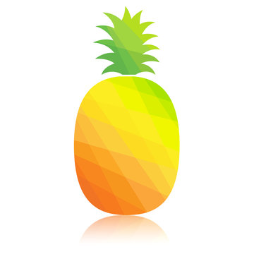 Pineapple colorful polygonal abstract. Vector illustration